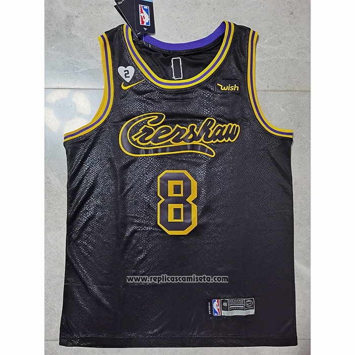 Camiseta Los Angeles Lakers Kobe Bryant #8 Crenshaw Black Mamba Negro